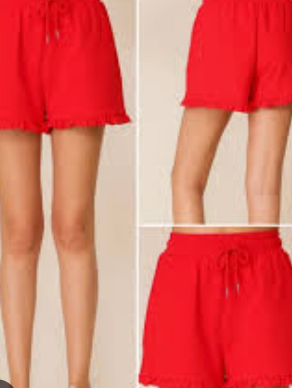 Timing Red Women's Ruffle-Hem Shorts